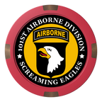 Army Airborne Composite & Metal Hybrid Poker Chips - Red - Back