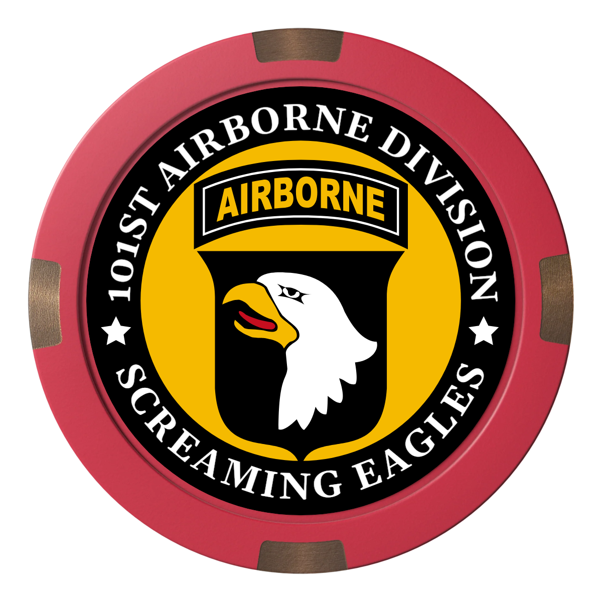 Army Airborne Composite & Metal Hybrid Poker Chips - Red - Back