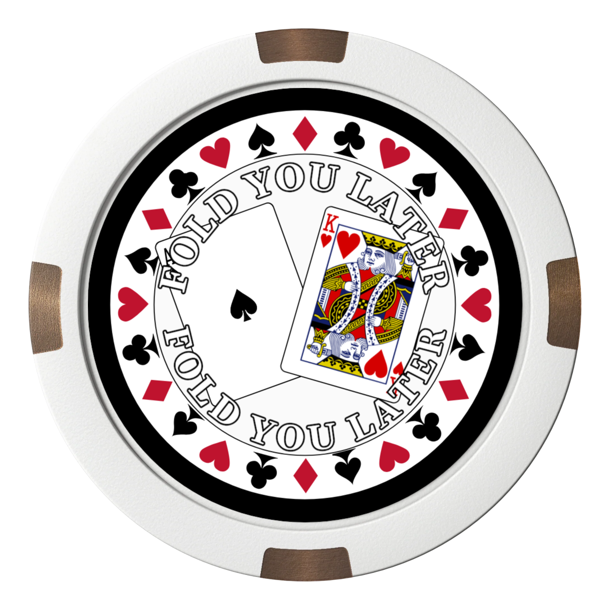 AK Big Slick Composite & Metal Hybrid Poker Card Protectors - White - Back