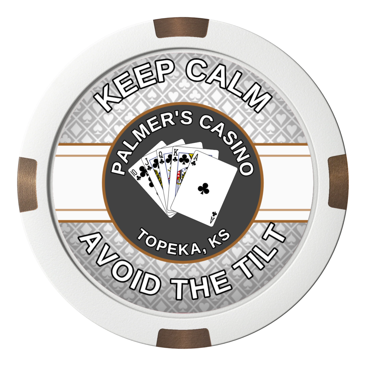 Palmer's Casino Composite & Metal Hybrid Poker Card Protectors - White - Front