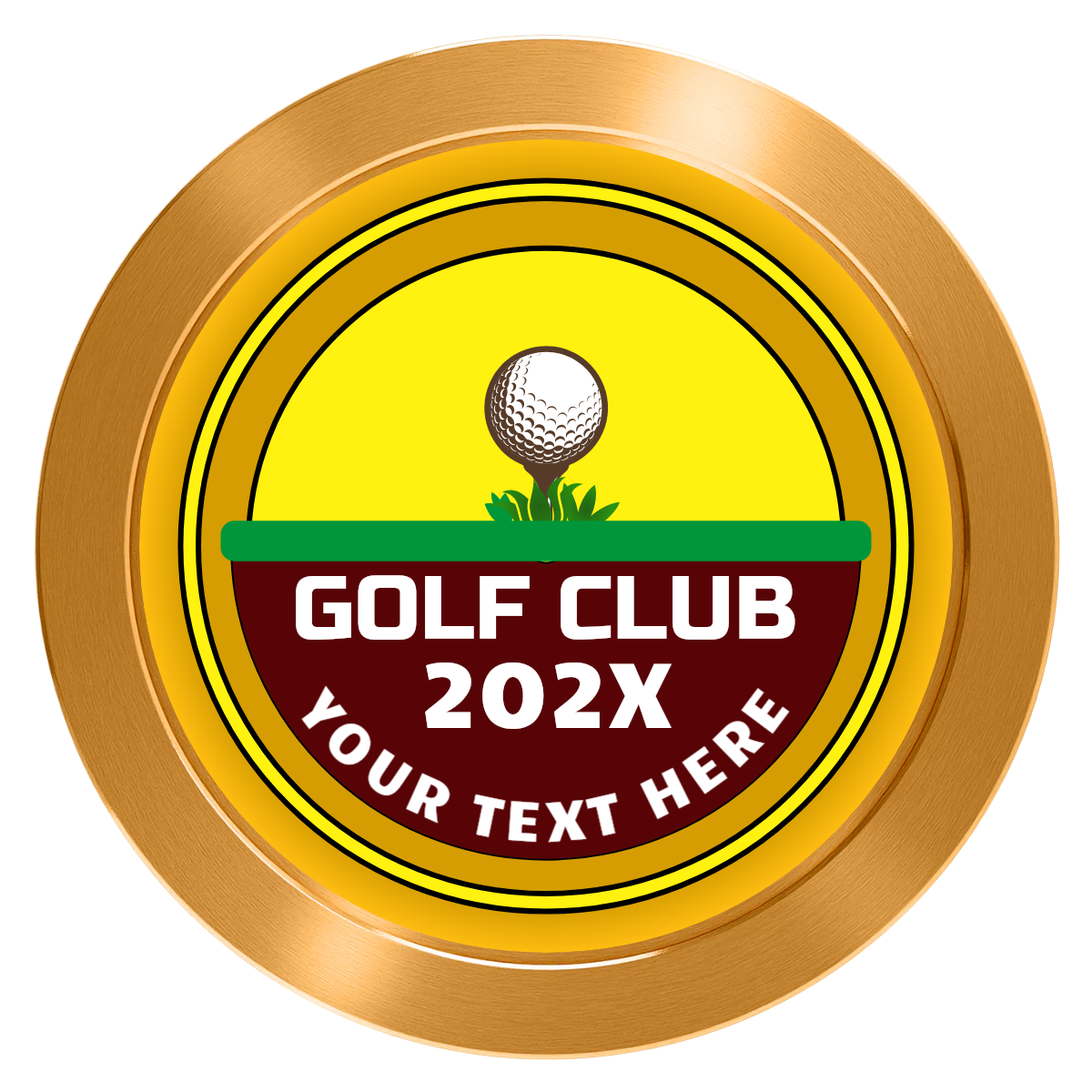 Teed Up Aluminum Poker Chips - Gold - Front