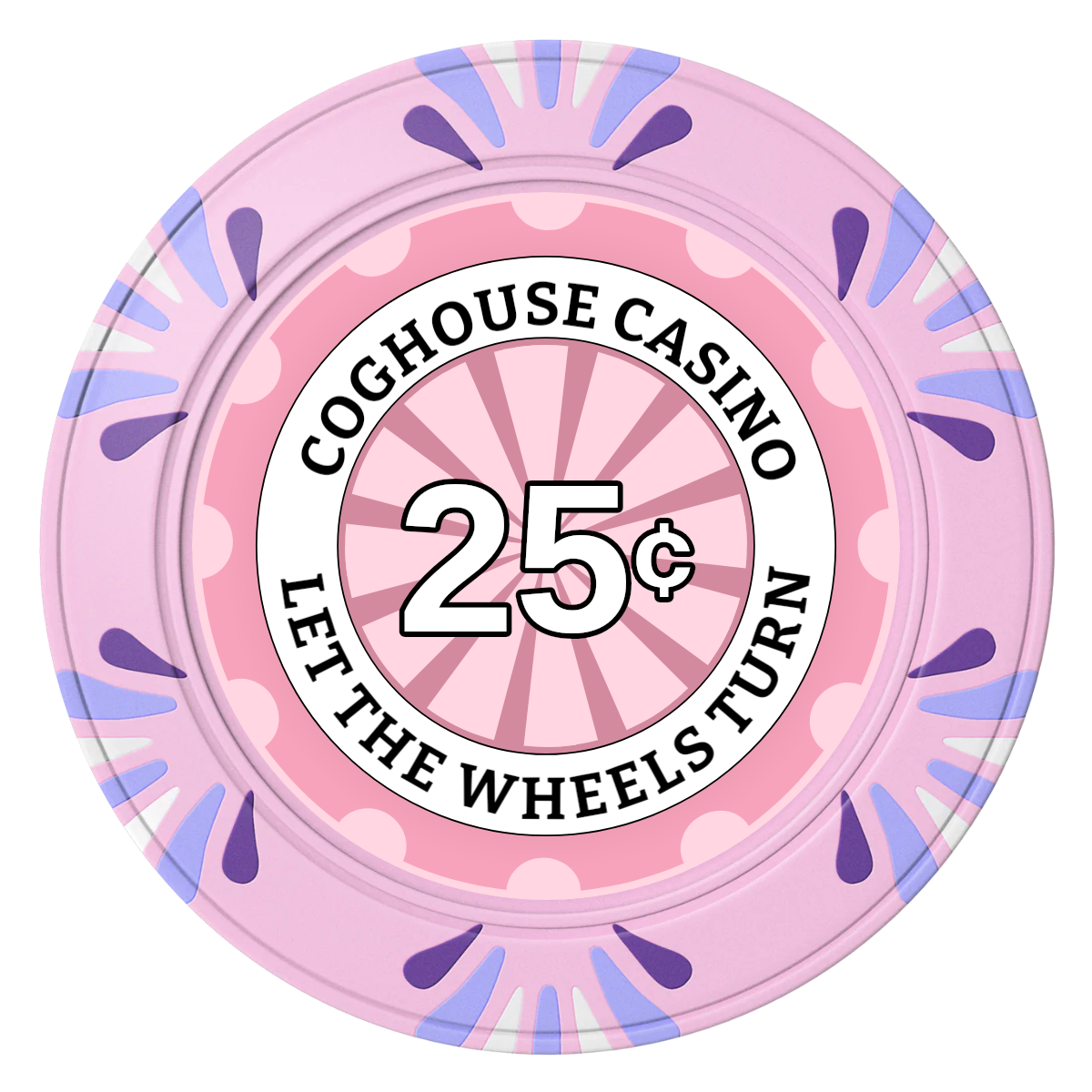 Cog House Clay Poker Chips - Pink / Macau / 40mm - Front