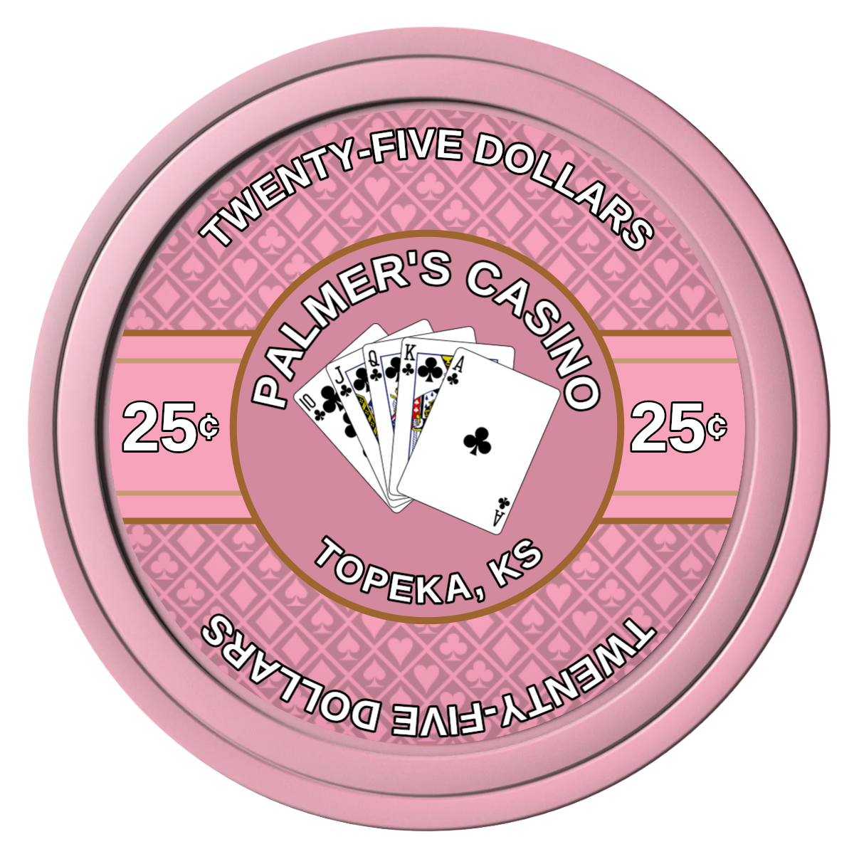 Palmer's Casino Composite Poker Chips - Pink / Solid - Front