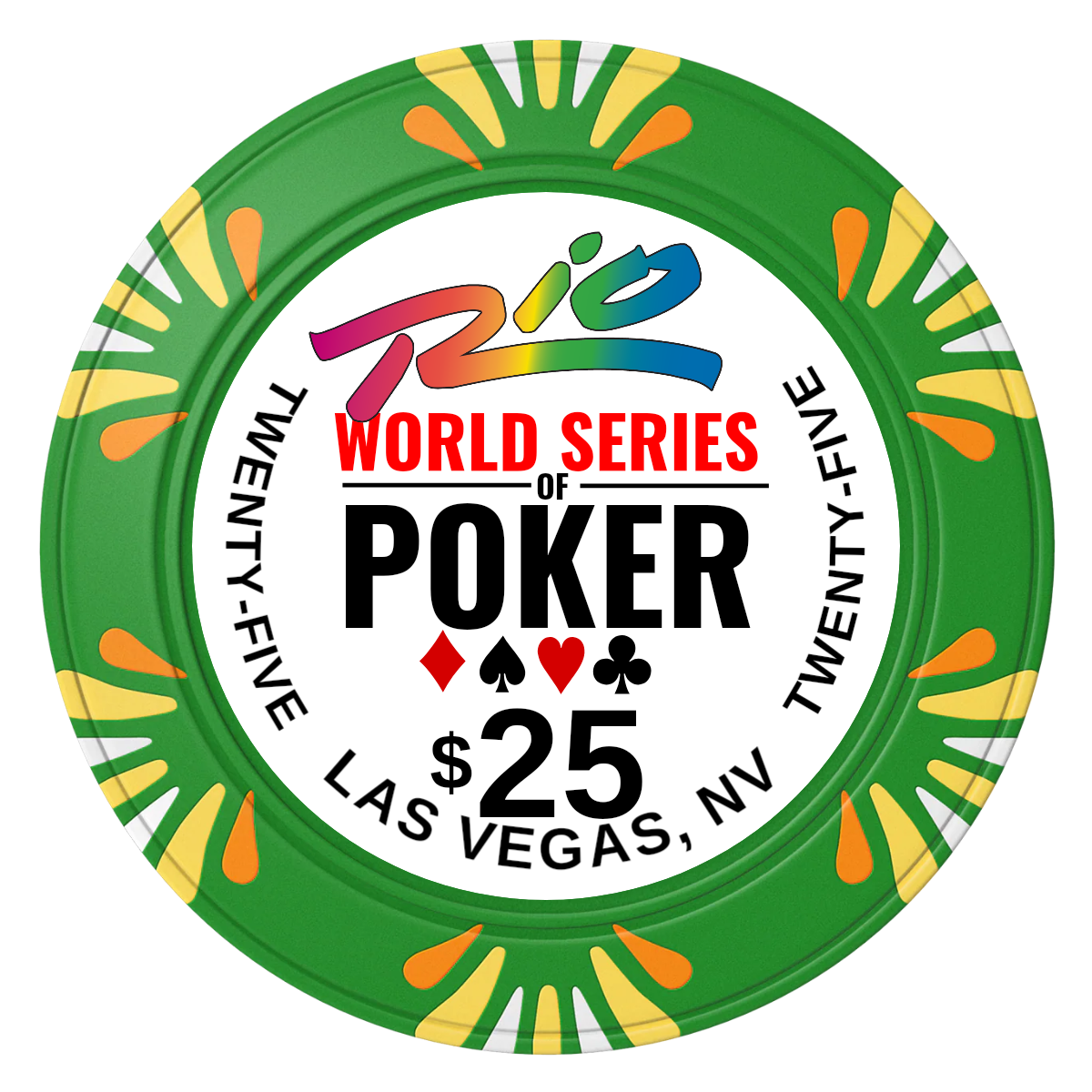 WSOP Clay Poker Chips - Green / Macau / 40mm - Front