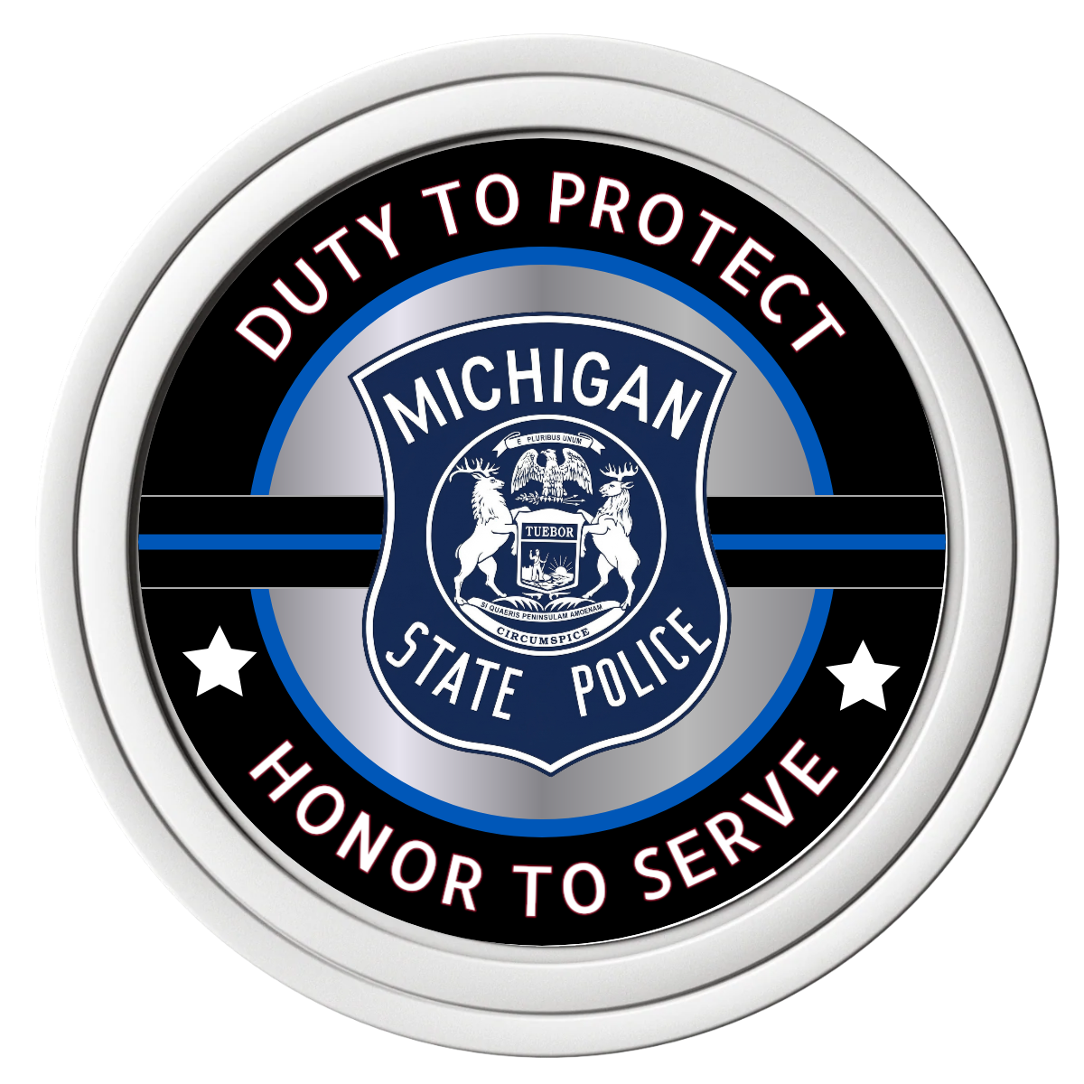 Police Department #01 Composite Poker Chips - White / Solid - Front