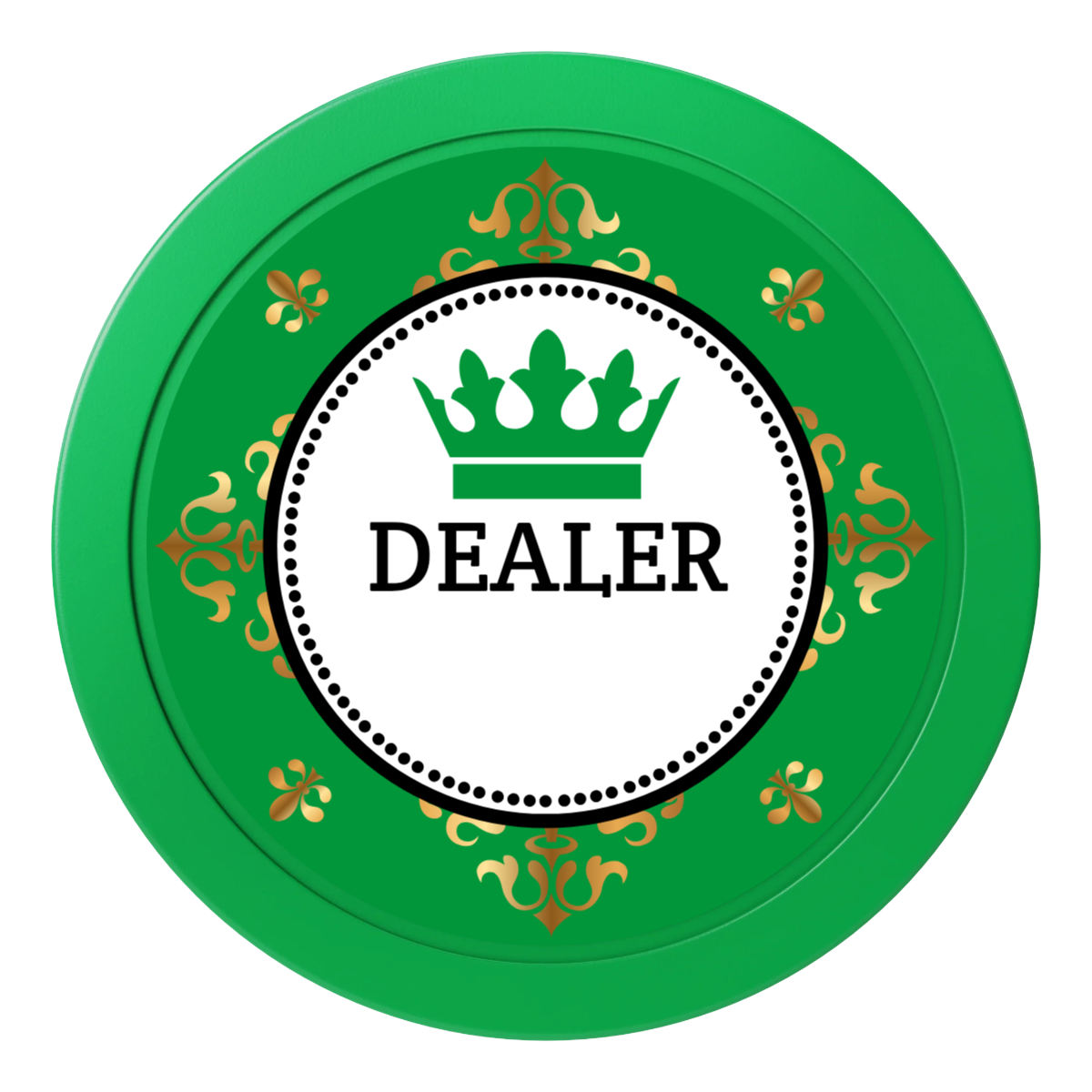 Monaco #001 2" Composite Dealer Button - Green - Front
