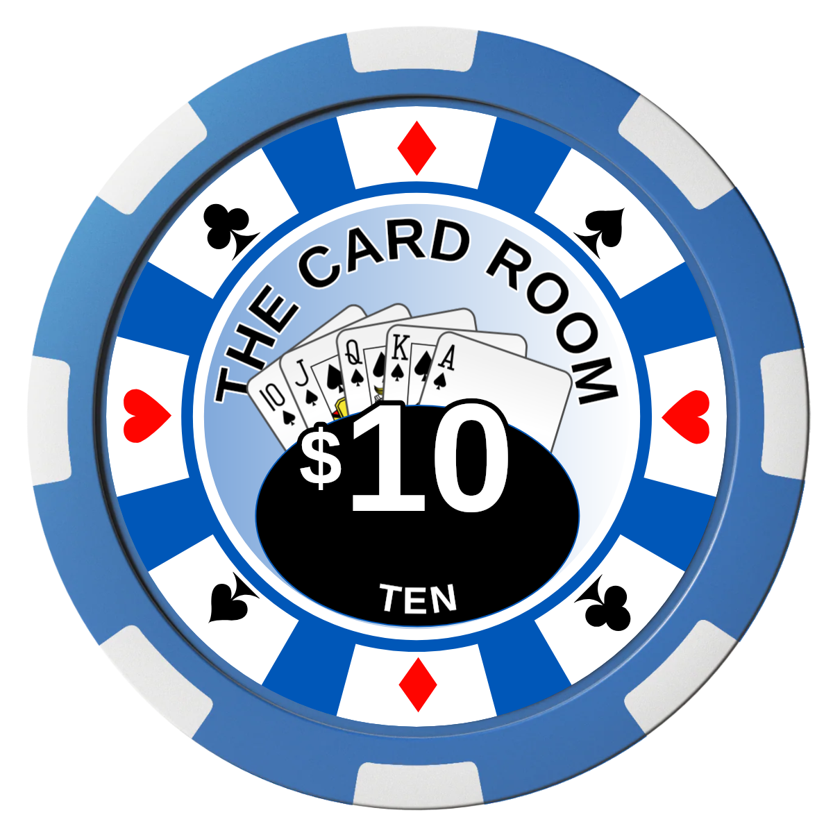 A Suitable Design Magnetic Composite Poker Chips - Blue / 8 Spot - Front