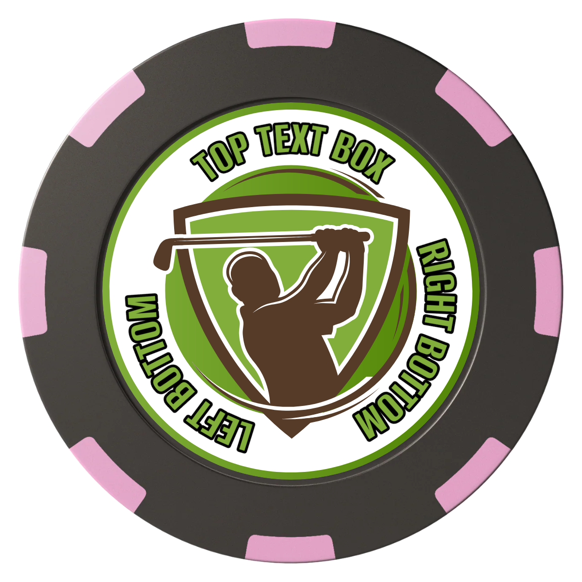 The Golfer Clay Poker Chips - Black / 8 Spot (2 Tone) / 40mm - Front