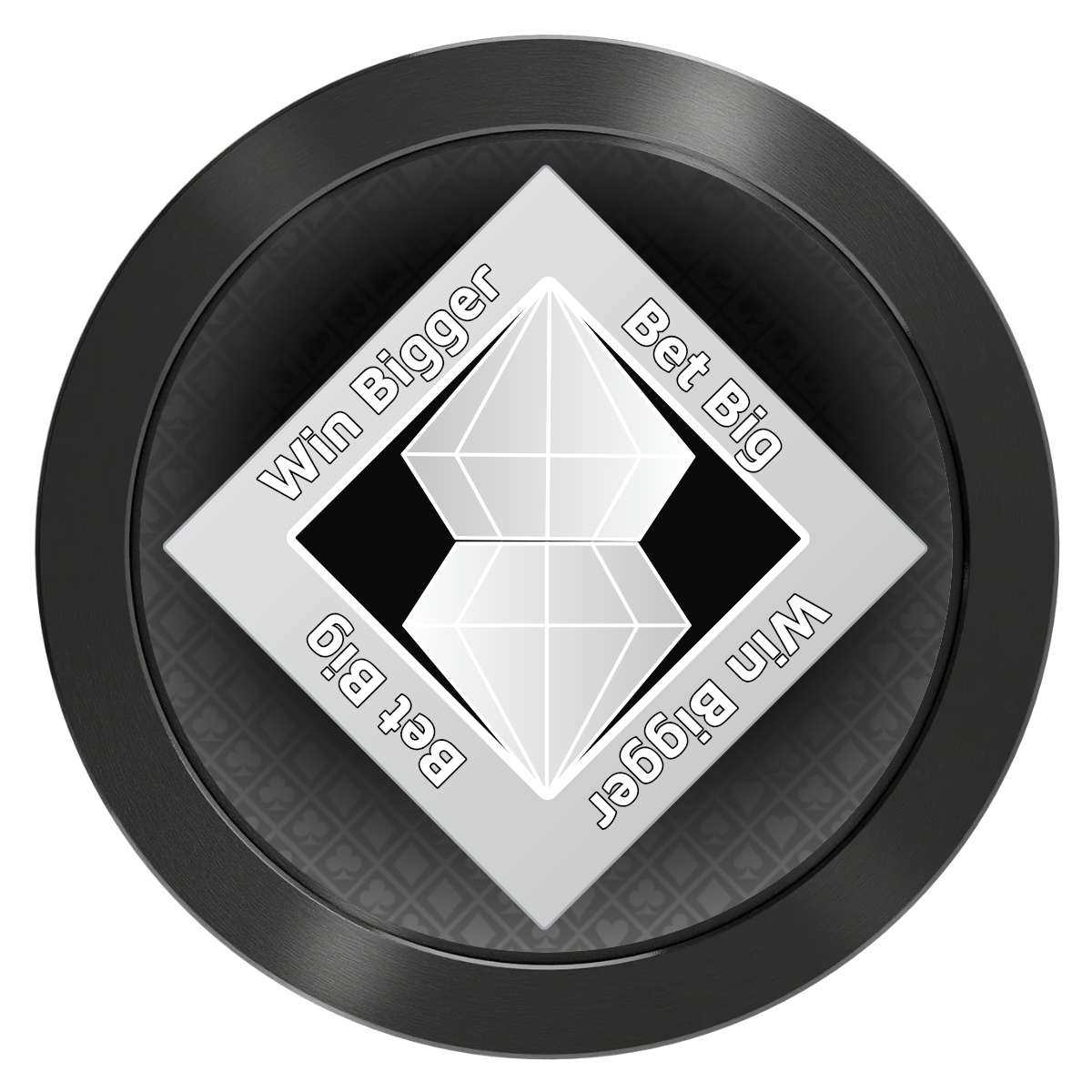 Diamond in the Rough Aluminum Poker Card Guards - Black - Front