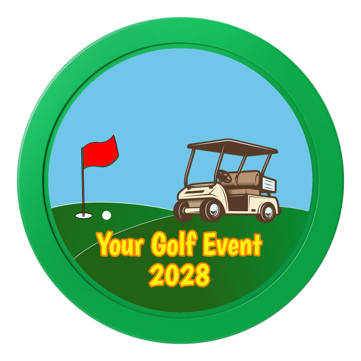 Going Golfing Today 2" Oversized Poker Chips - Green - Front