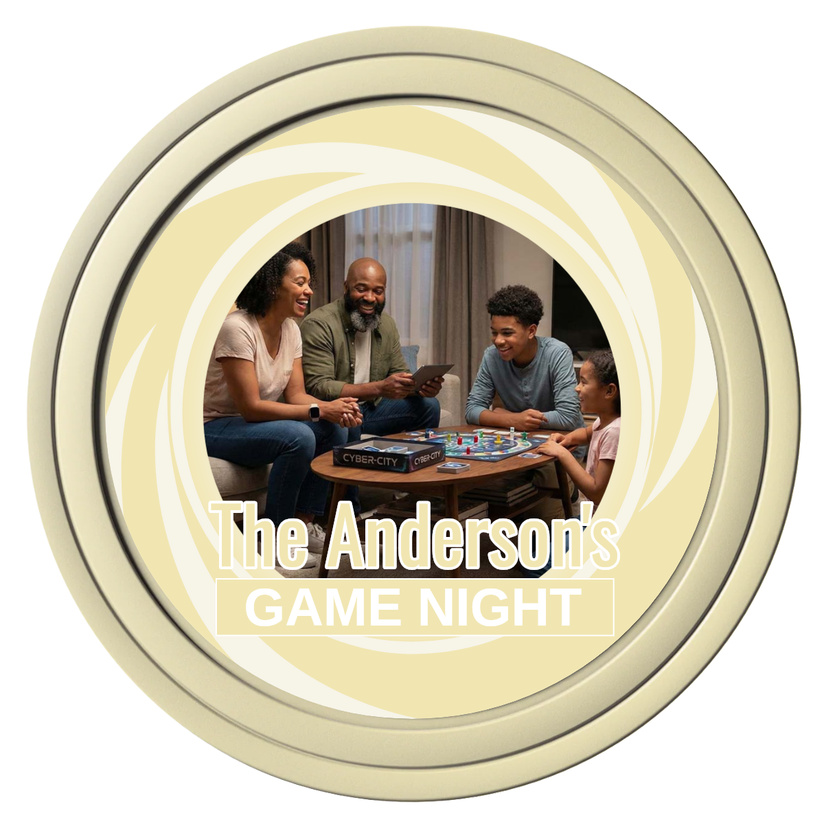 Anderson's Game Night Composite Poker Chips - Ivory / Solid - Front