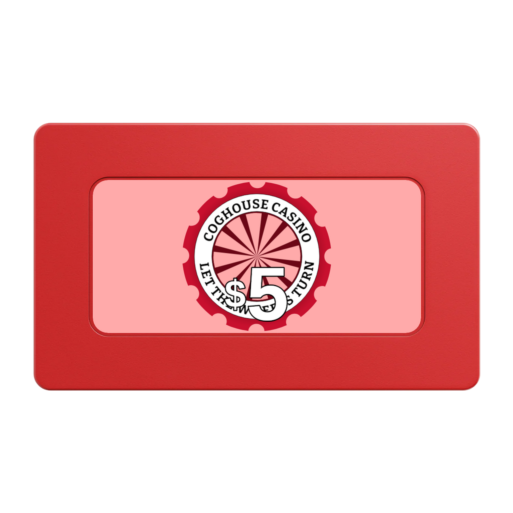 Cog House Rectangular Poker Chip Plaques - Red - Front