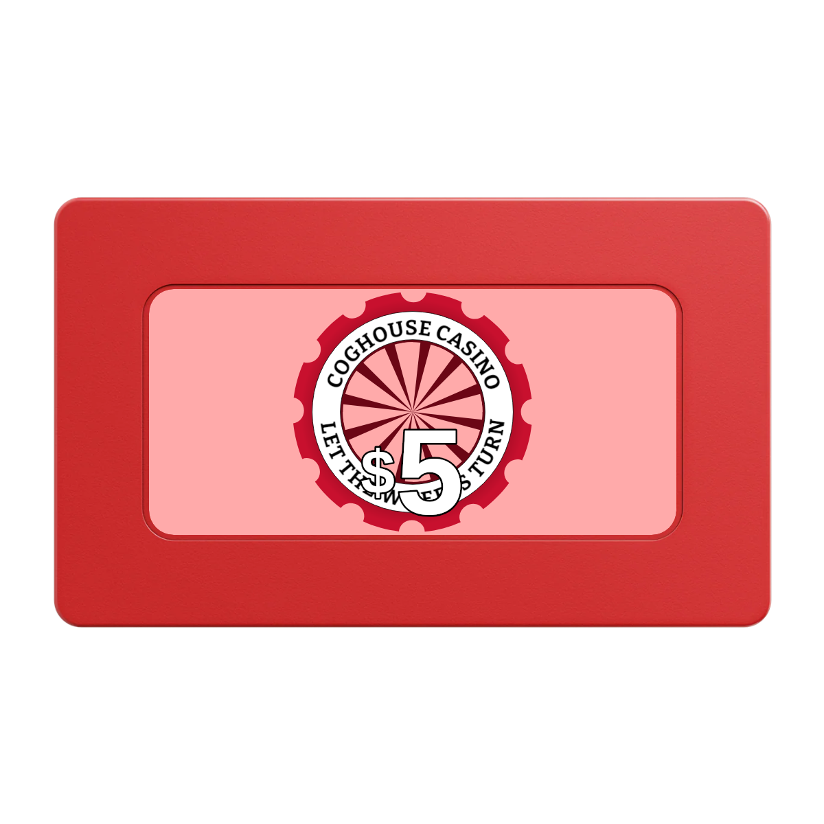Cog House Rectangular Poker Chip Plaques - Red - Front