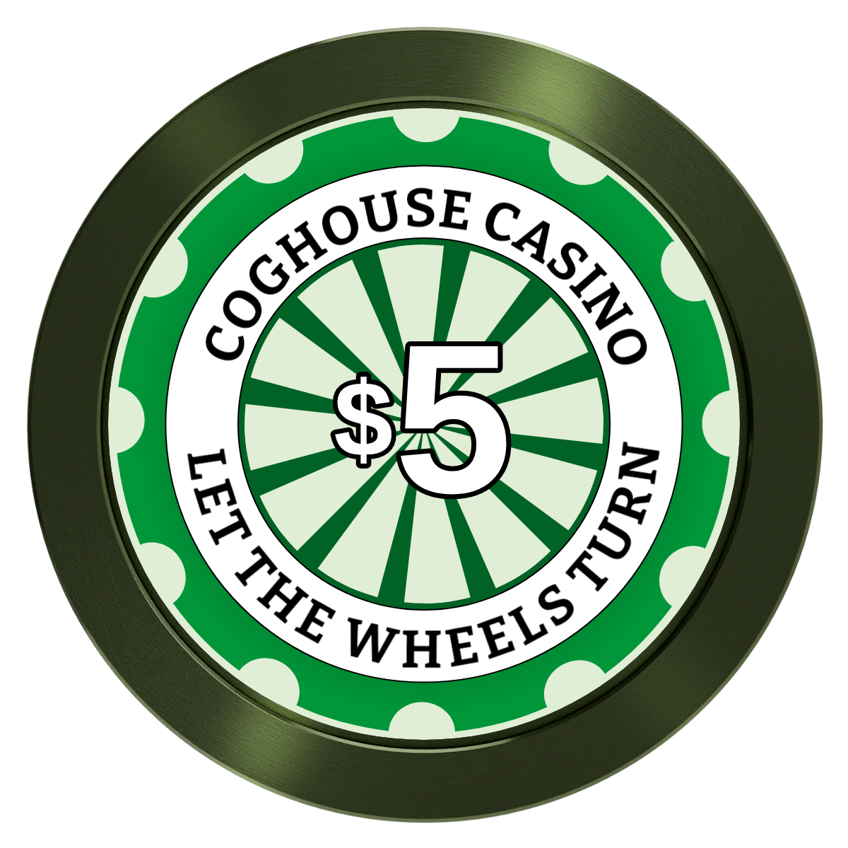 Cog House Aluminum Poker Card Guards - Green - Front