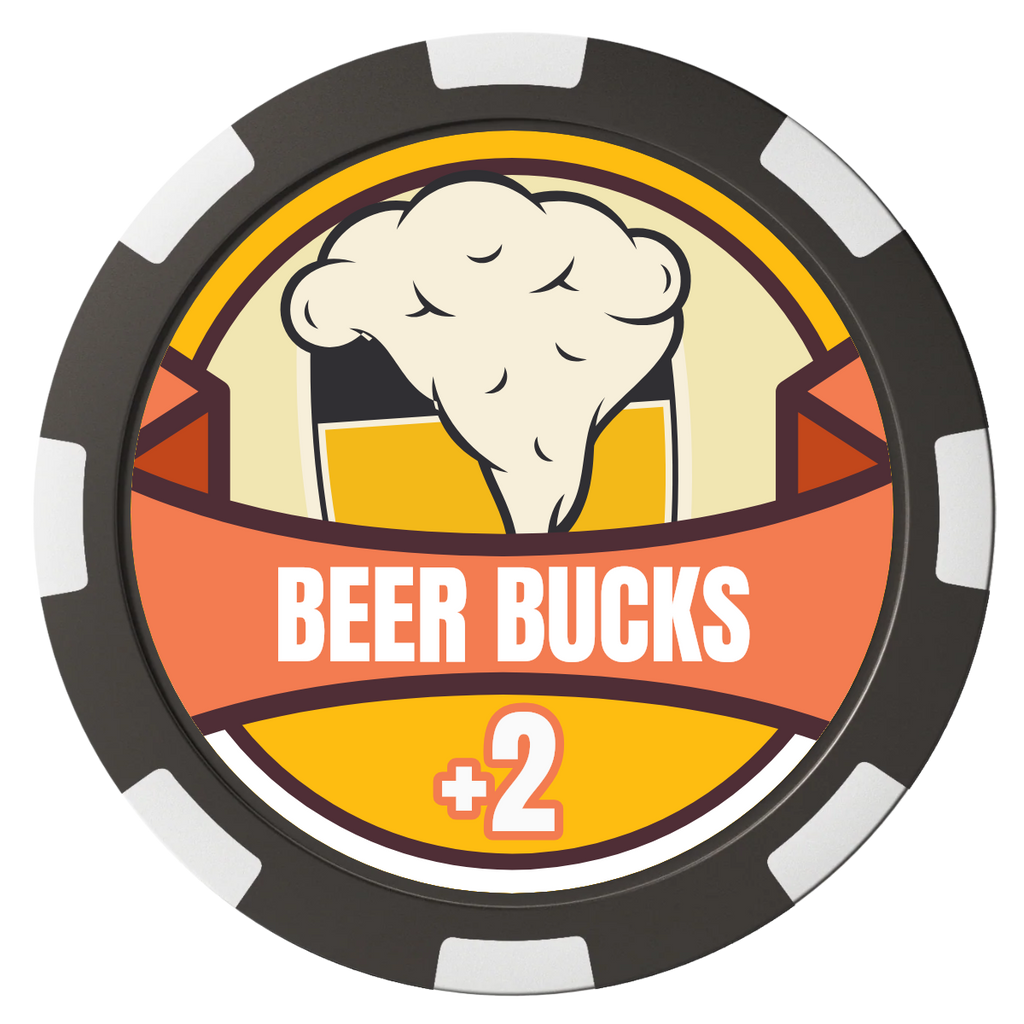 Banner Brew Magnetic Composite Poker Chips - Black / 8 Spot - Back