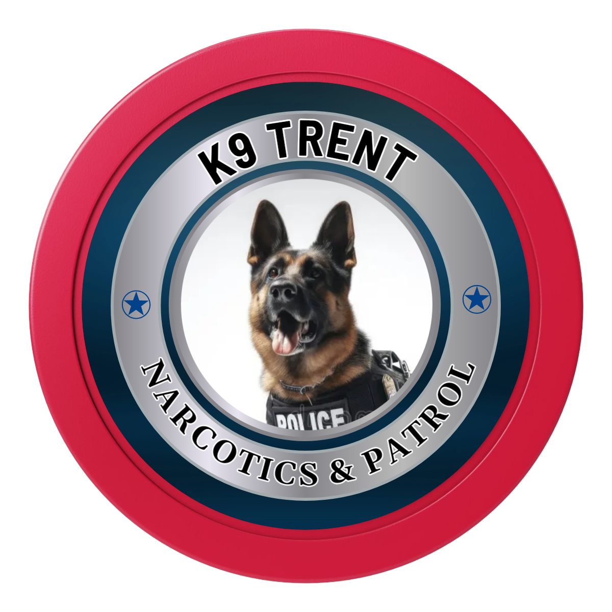 K-9 Trent 2" Oversized Poker Chips - Red - Front