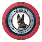 K-9 Trent Composite & Metal Hybrid Poker Chips - Red - Front
