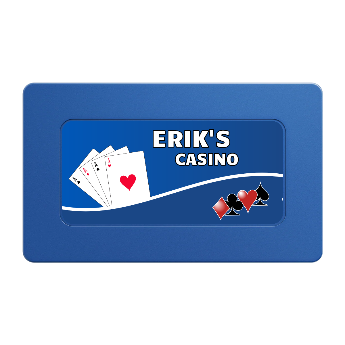Erik's Casino Rectangular Poker Chip Plaques - Blue - Front