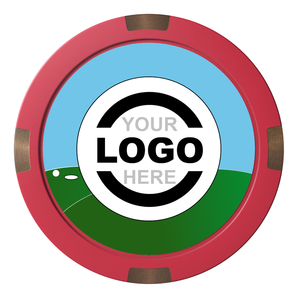 Going Golfing Today Composite & Metal Hybrid Poker Chips - Red - Back