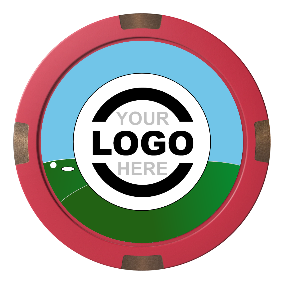 Going Golfing Today Composite & Metal Hybrid Poker Chips - Red - Back