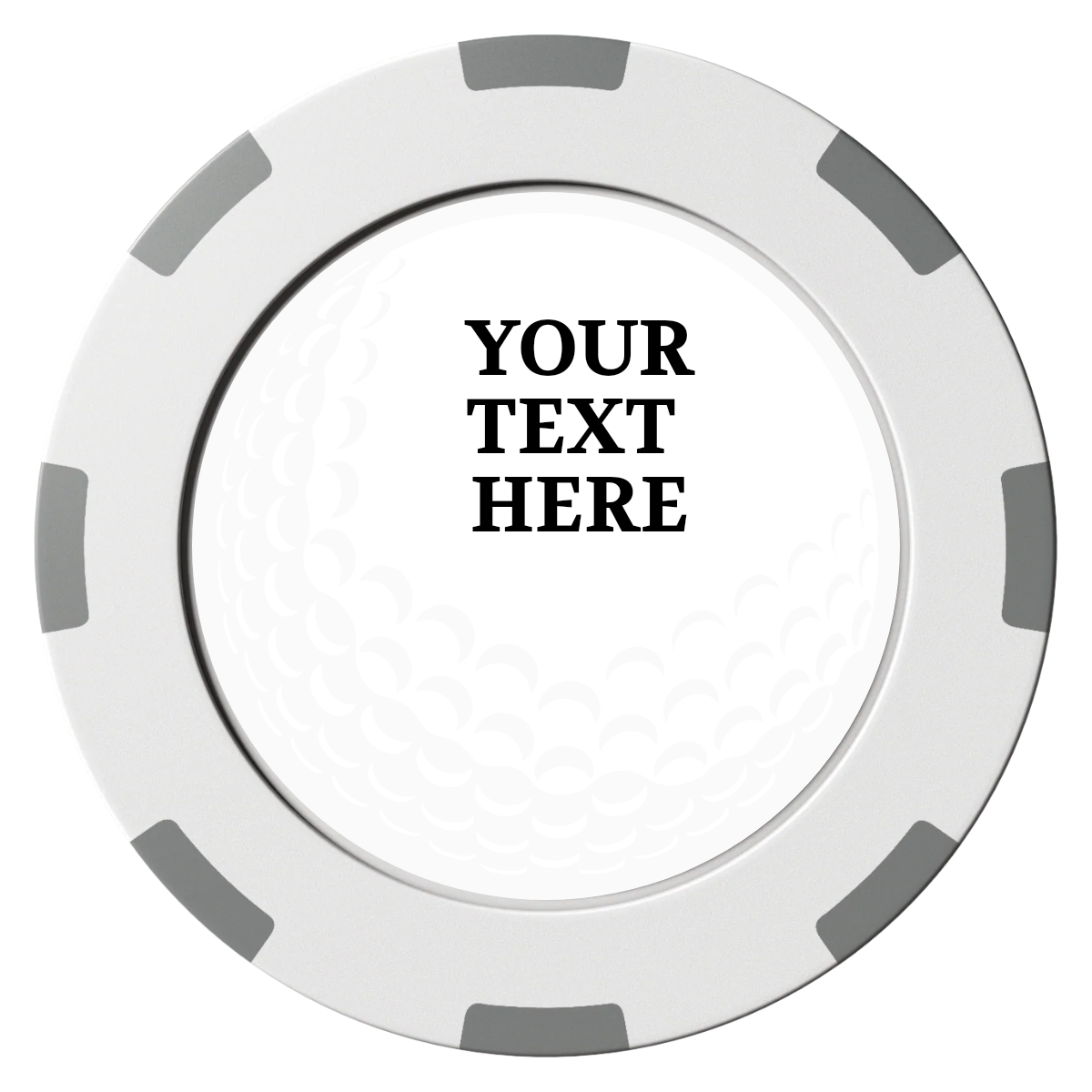 Hole In One Clay Poker Chips - White / 8 Spot (2 Tone) / 40mm - Front