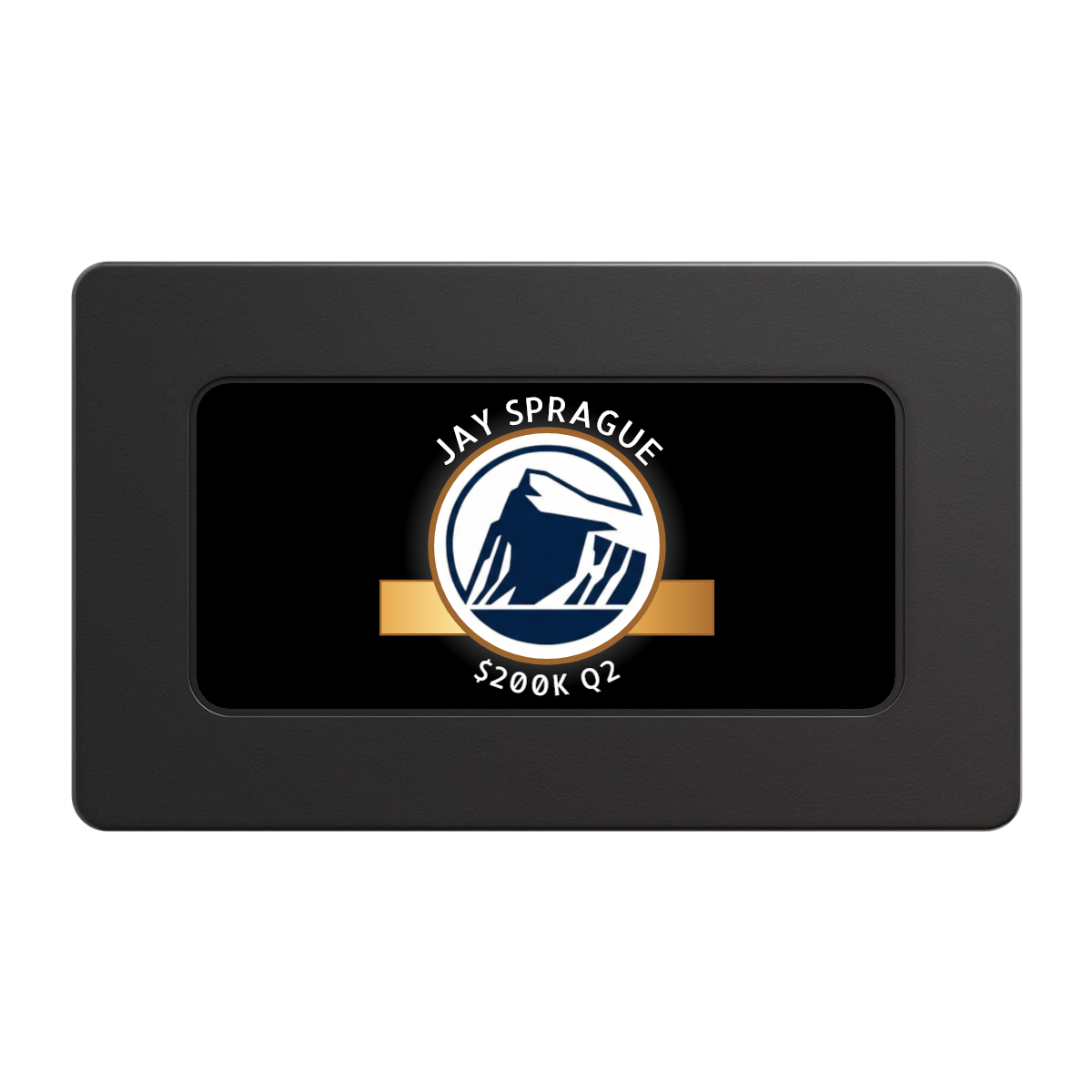 Top Sales Performer Rectangular Poker Chip Plaques - Black - Back