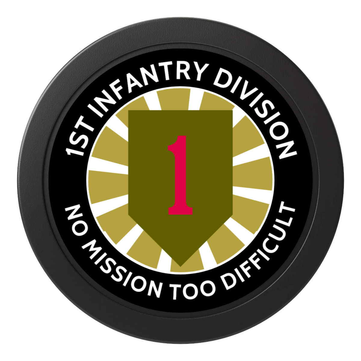 1st Infantry Division 2" Oversized Poker Chips - Black - Front