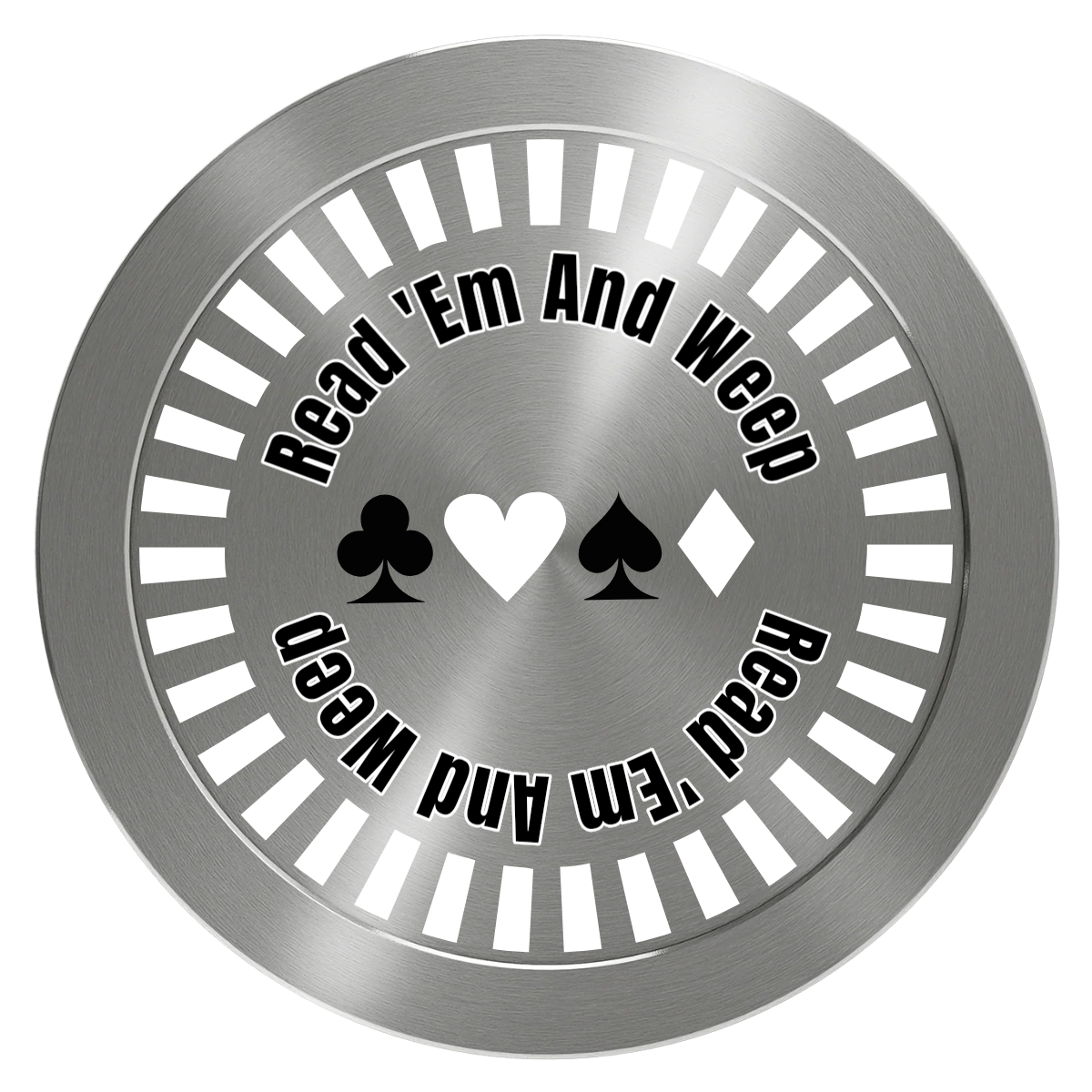 Gabe's Poker Room Aluminum Poker Card Guards - Silver - Back