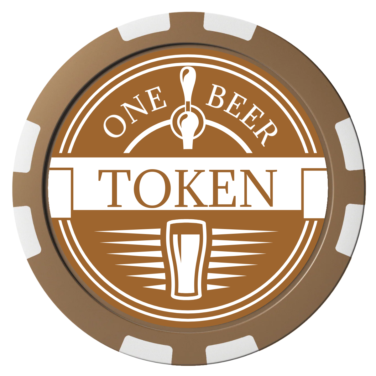 Tap Out Composite Poker Chips - Brown / 8 Stripe - Back