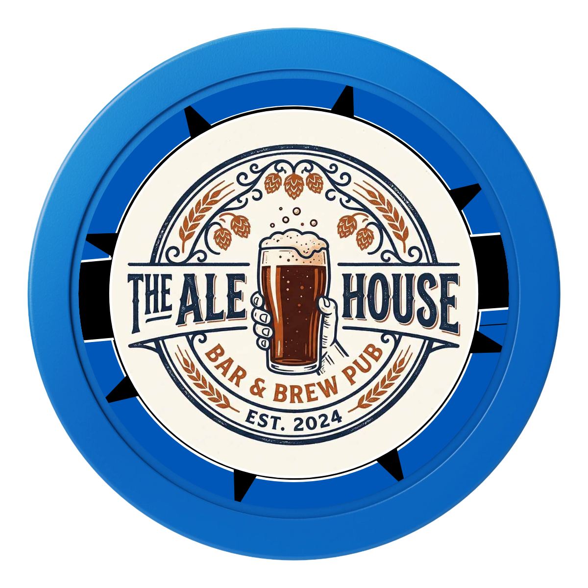Free Beer Drink 2" Oversized Poker Chips - Blue - Back