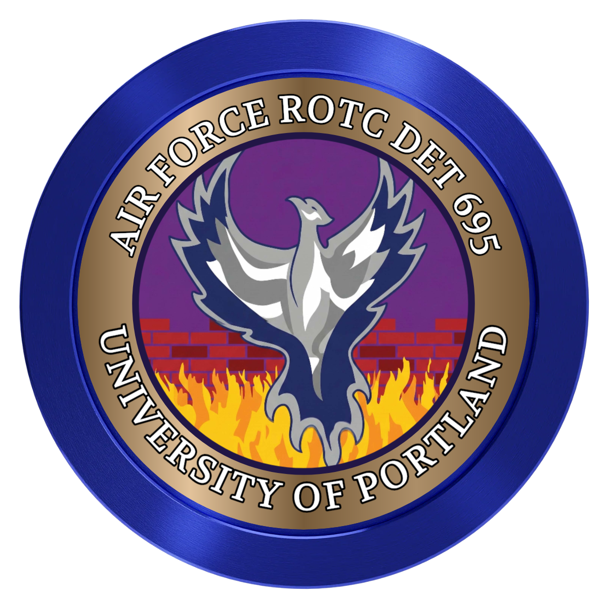 Air Force ROTC Det 695 Aluminum Poker Chips - Blue - Front