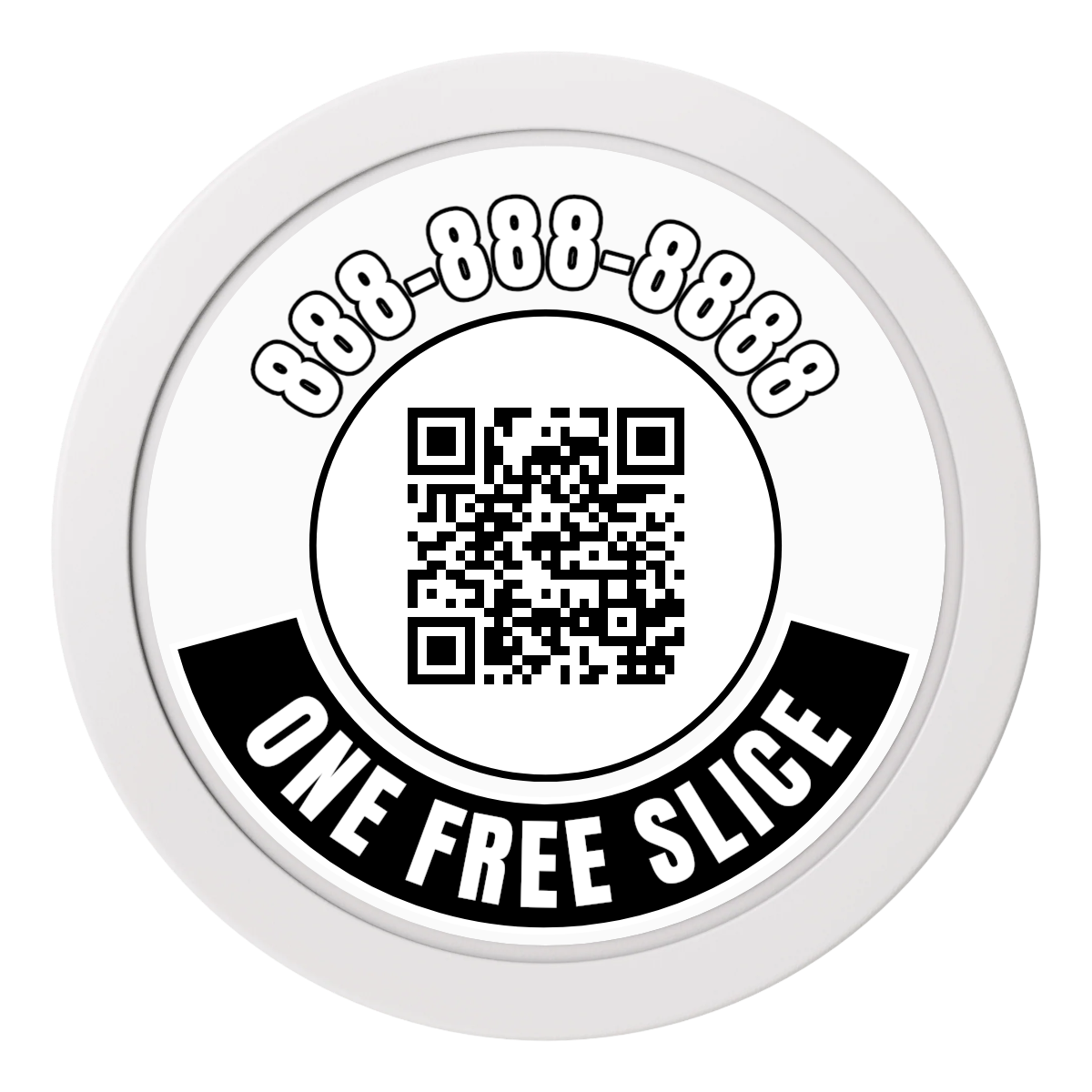 Brew Pub or Pizzeria with Logo 2" Oversized Poker Chip - Custom Dealer Button & Card Protector - White - Back