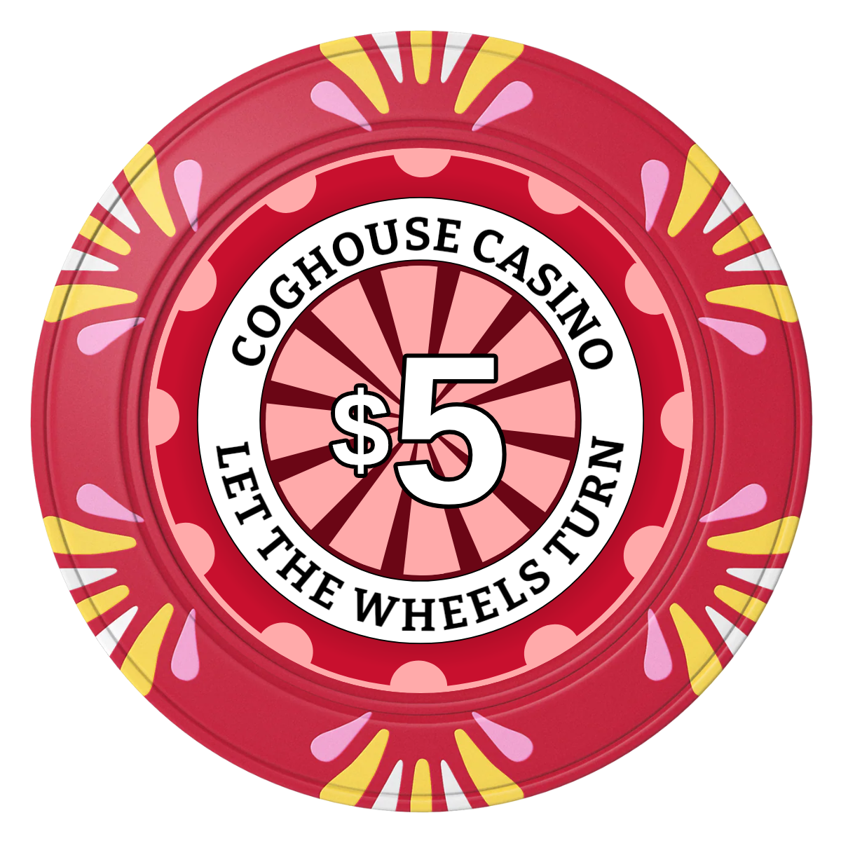 Cog House Clay Poker Chips - Red / Macau / 40mm - Front