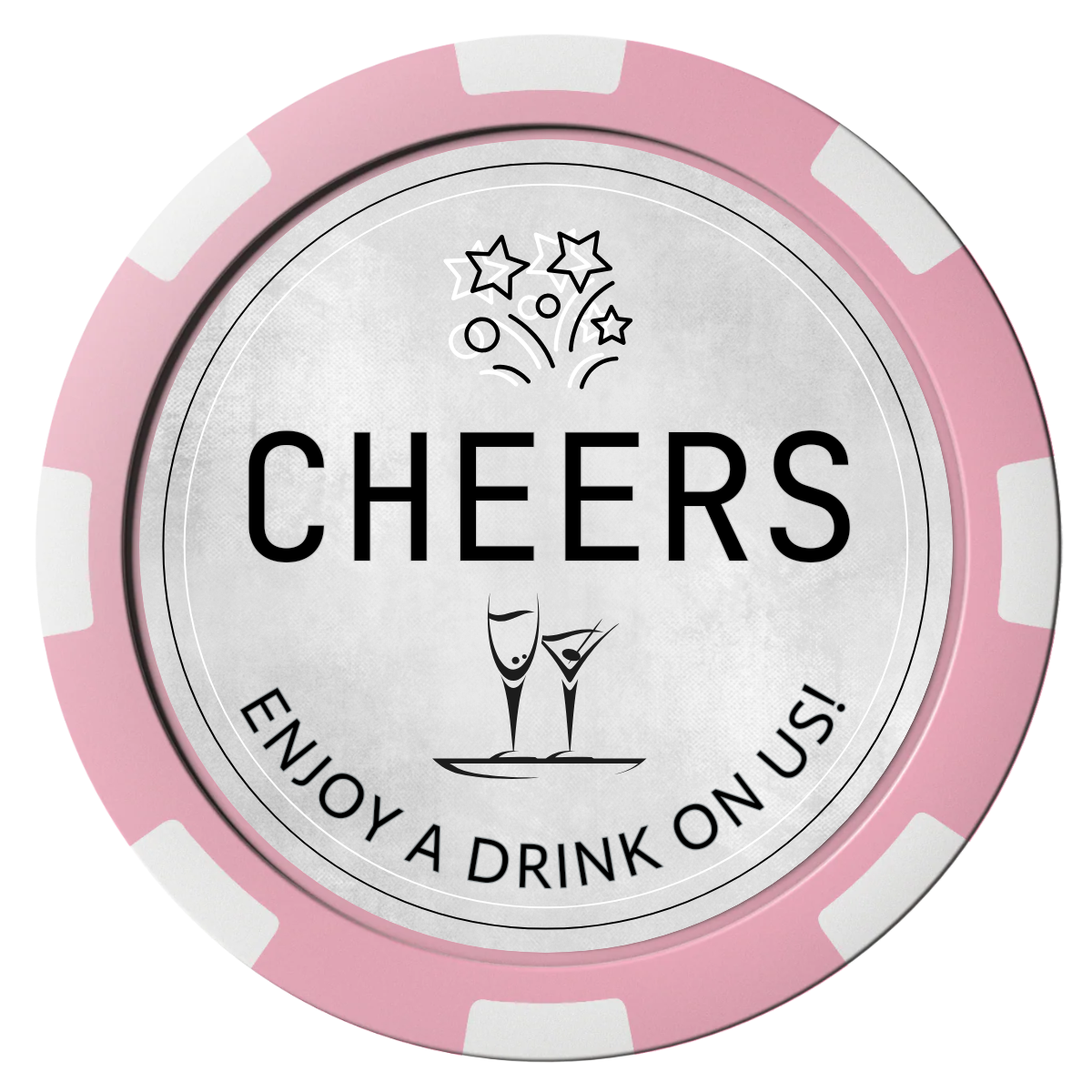 Chique Wedding Token Composite Poker Chips - Pink / 8 Spot - Front