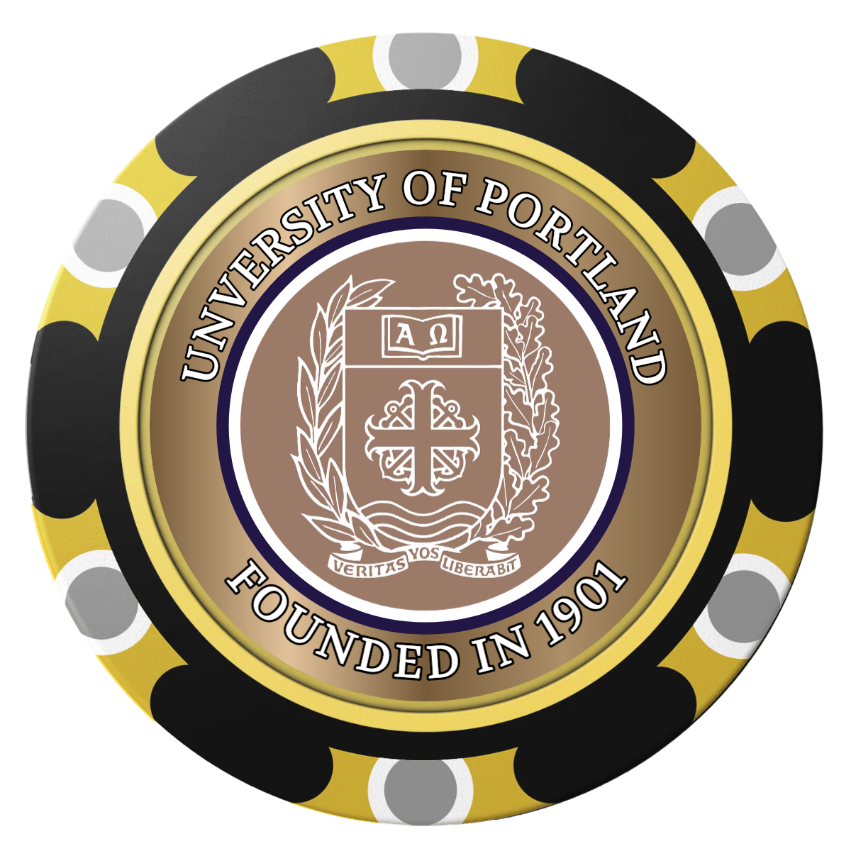 Air Force ROTC Det 695 Clay Poker Chips - Black / Monte Carlo / 40mm - Back