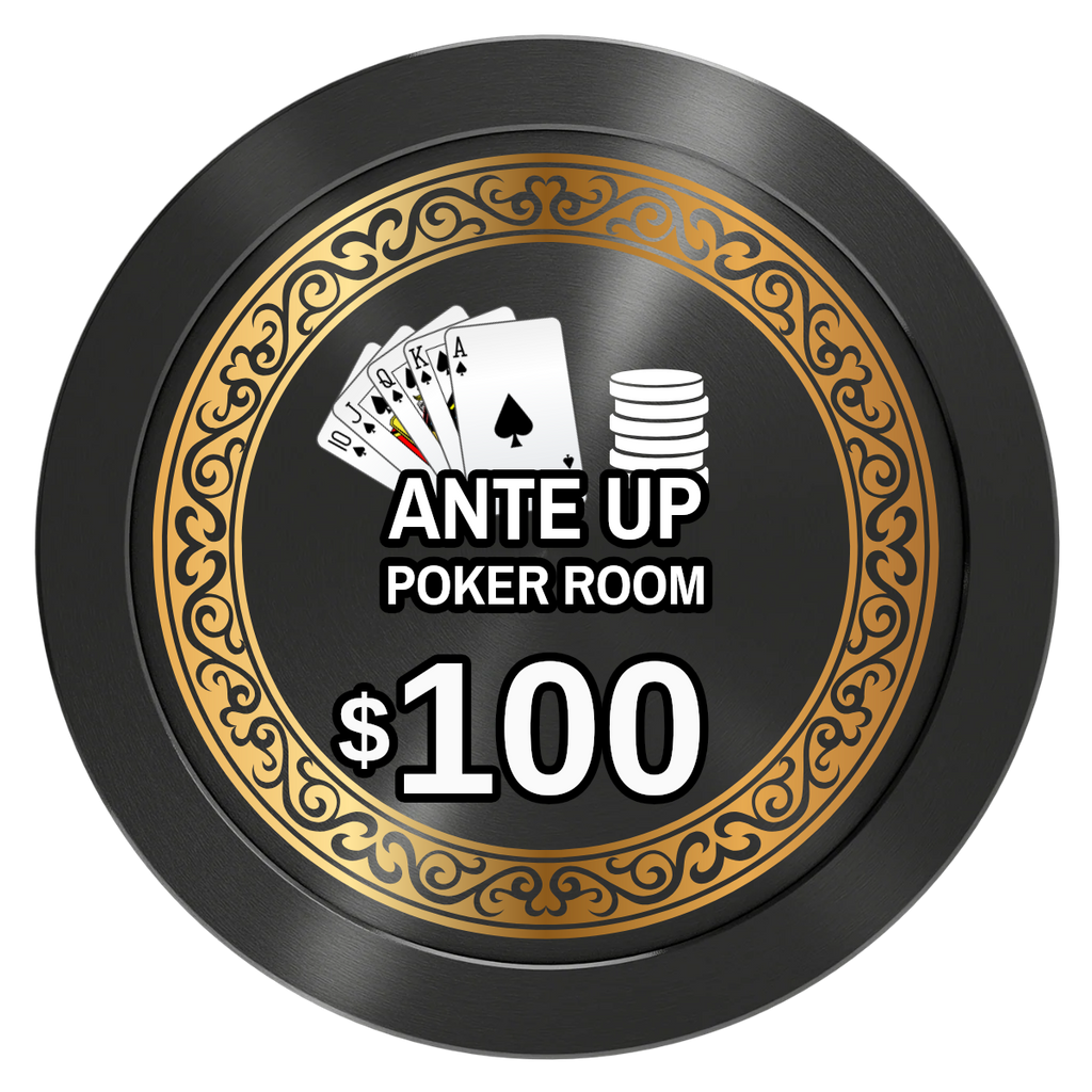 Ante Up Poker Room Aluminum Poker Chips - Black - Back