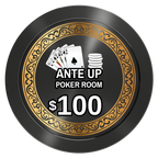 Ante Up Poker Room Aluminum Poker Chips - Black - Back