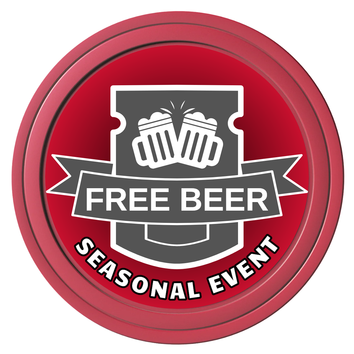 Craft Beer #001 Composite Poker Chips - Red / Solid - Front