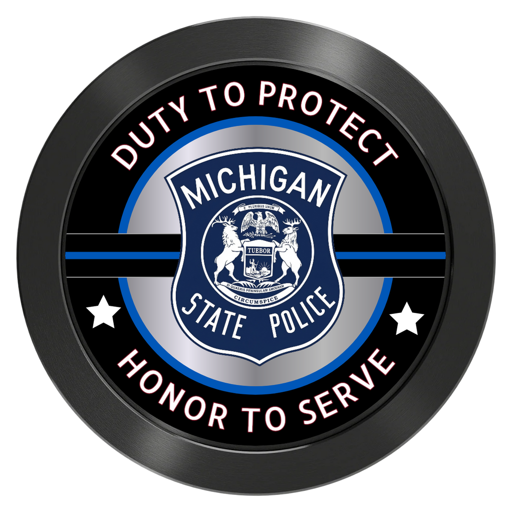 Police Department #01 Aluminum Poker Chips - Black - Front