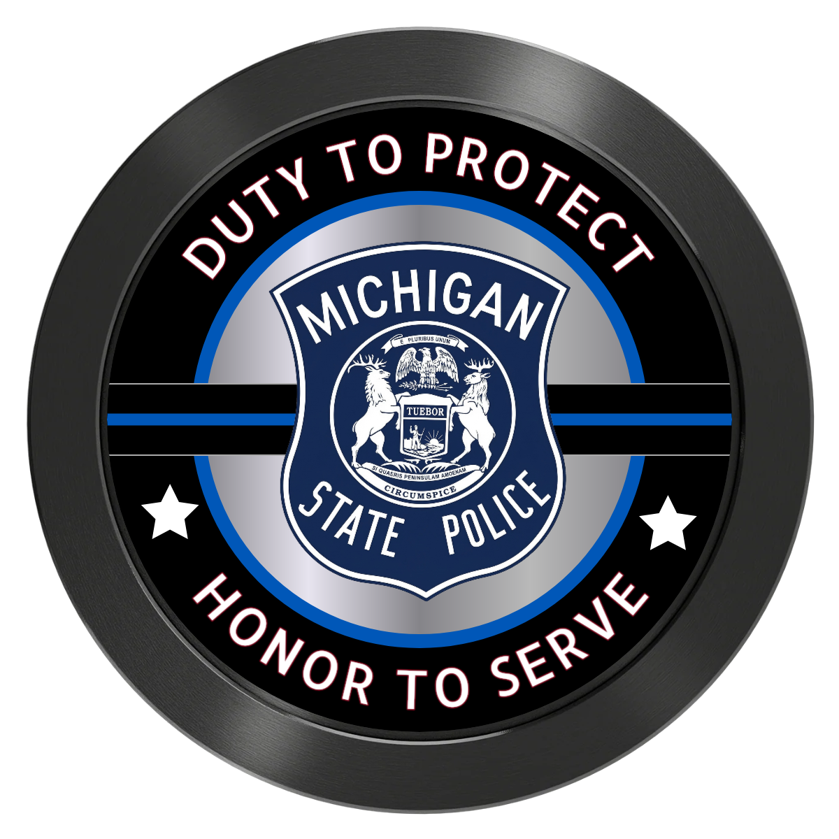 Police Department #01 Aluminum Poker Chips - Black - Front