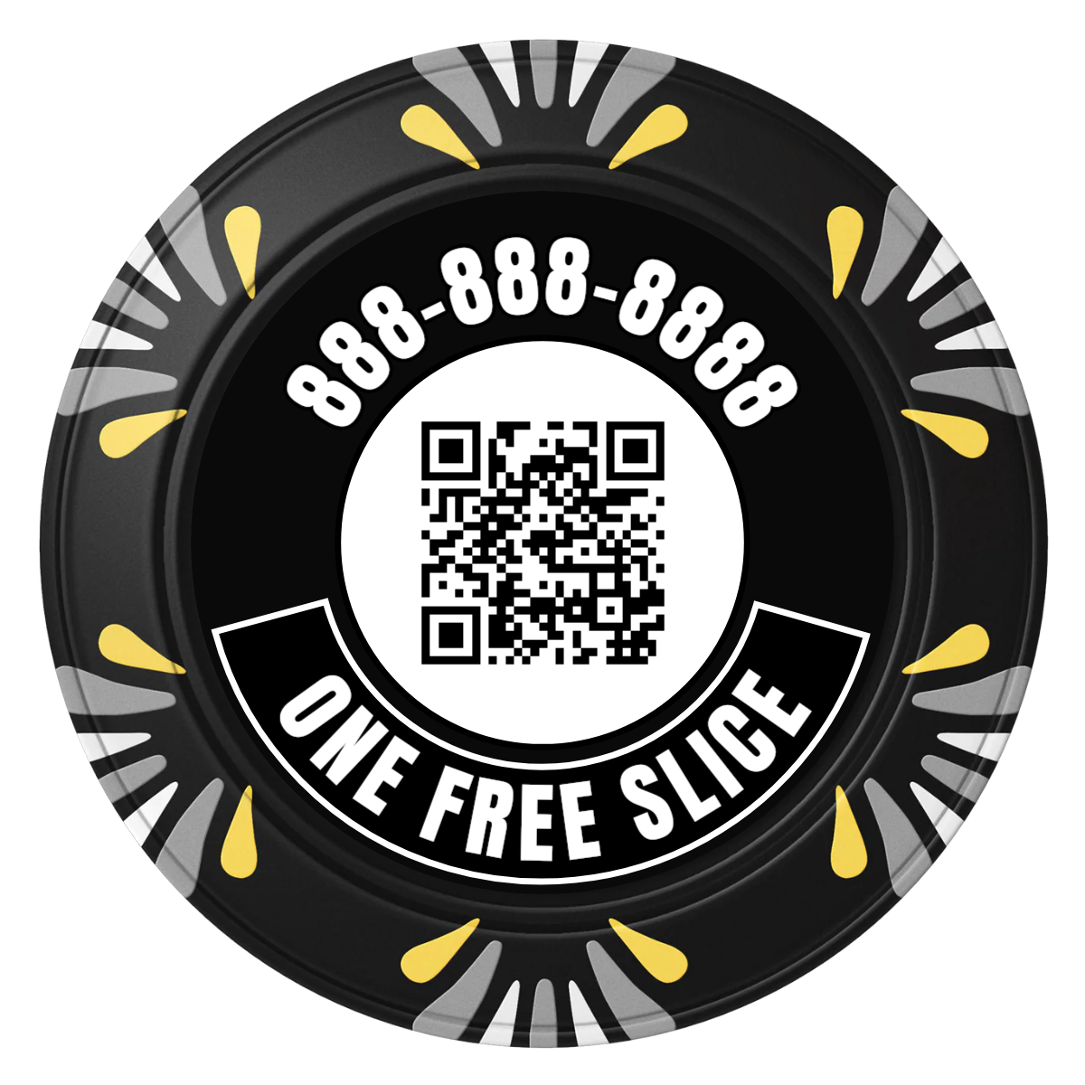 Brew Pub or Pizzeria with Logo Clay Poker Chips - Black / Macau / 40mm - Back