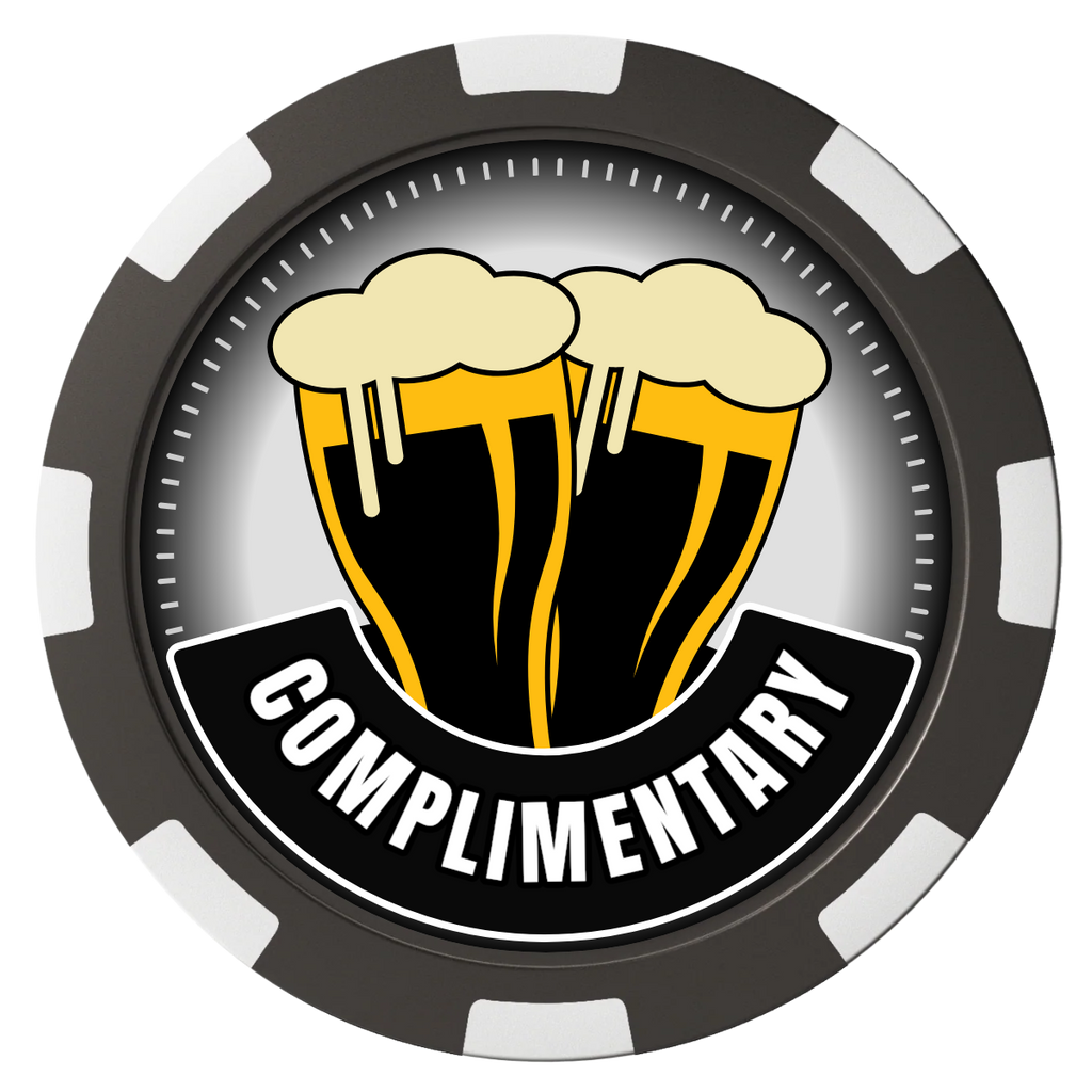Double Pint 2 Magnetic Composite Poker Chips - Black / 8 Spot - Back