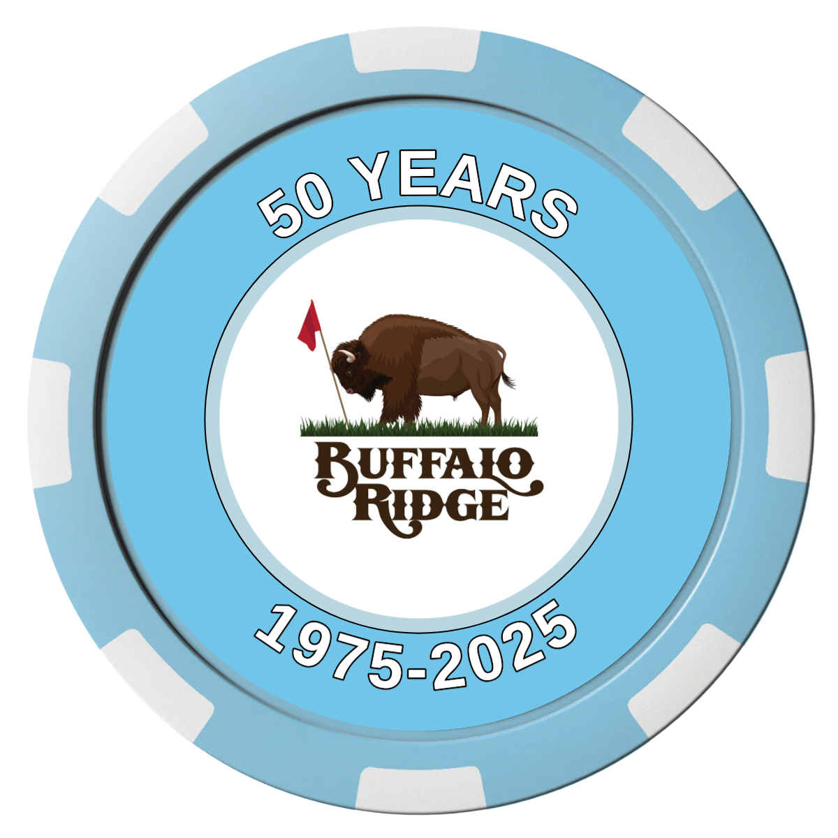 Branded Golf Pro Shop Composite Poker Chips - Light Blue / 8 Spot - Front