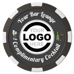 Fancy Drink Composite Poker Chips - Black / 8 Spot - Back