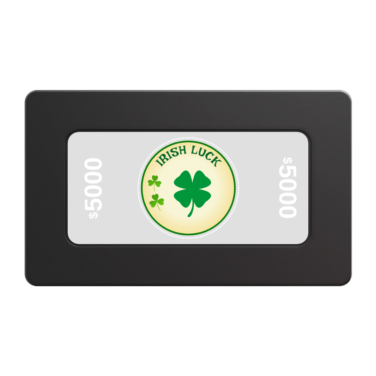 Irish Luck Rectangular Poker Chip Plaques - Black - Back
