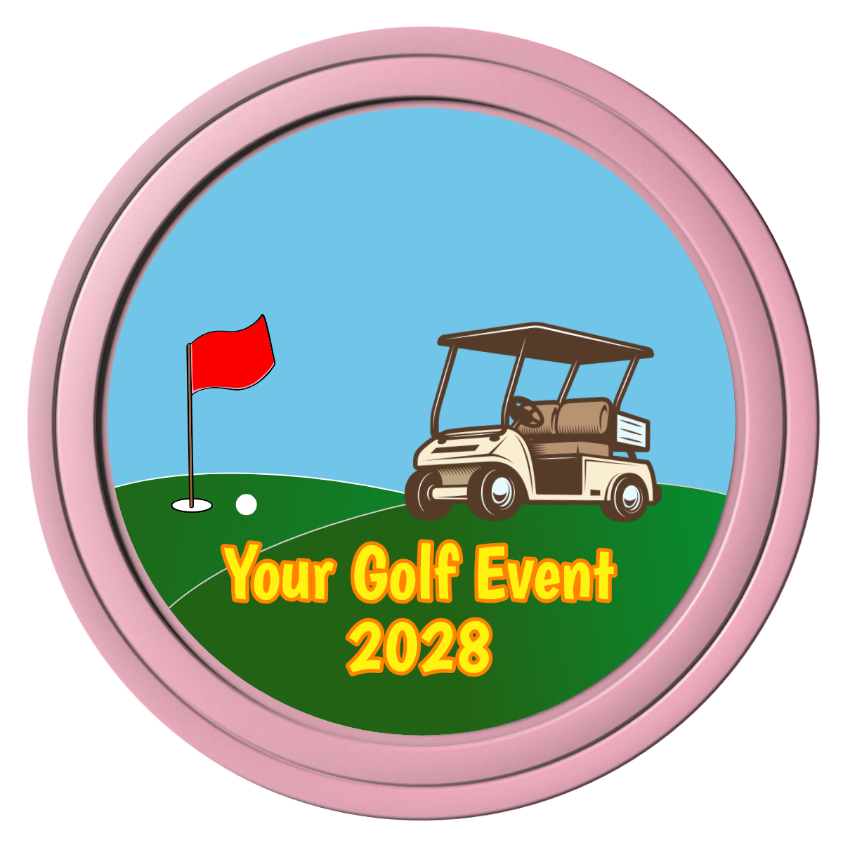 Going Golfing Today Composite Poker Chips - Pink / Solid - Front