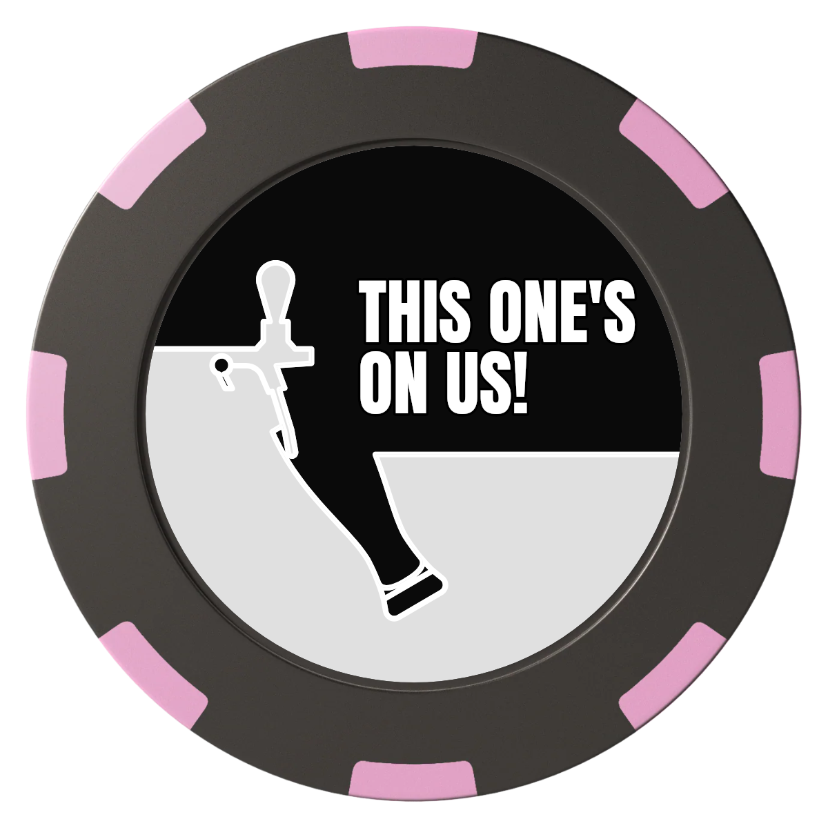 I'd Tap That Clay Poker Chips - Black / 8 Spot (2 Tone) / 40mm - Front