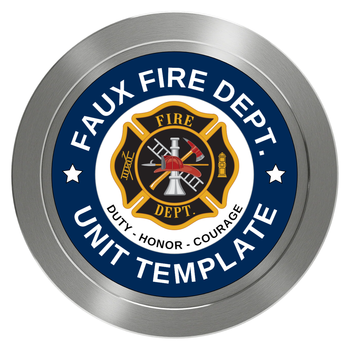 Faux Fire Dept. #01 Aluminum Poker Chips - Silver - Front