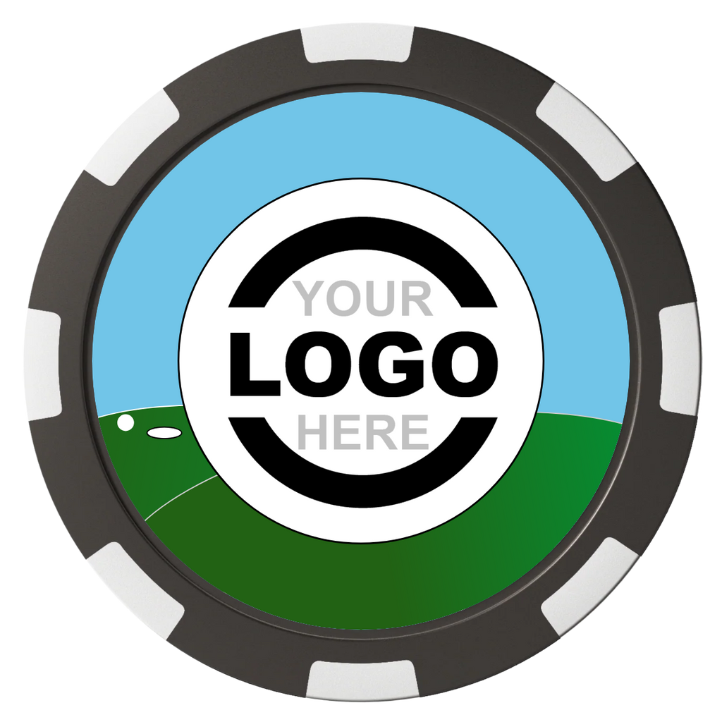 Going Golfing Today Composite Poker Chips - Black / 8 Spot - Back