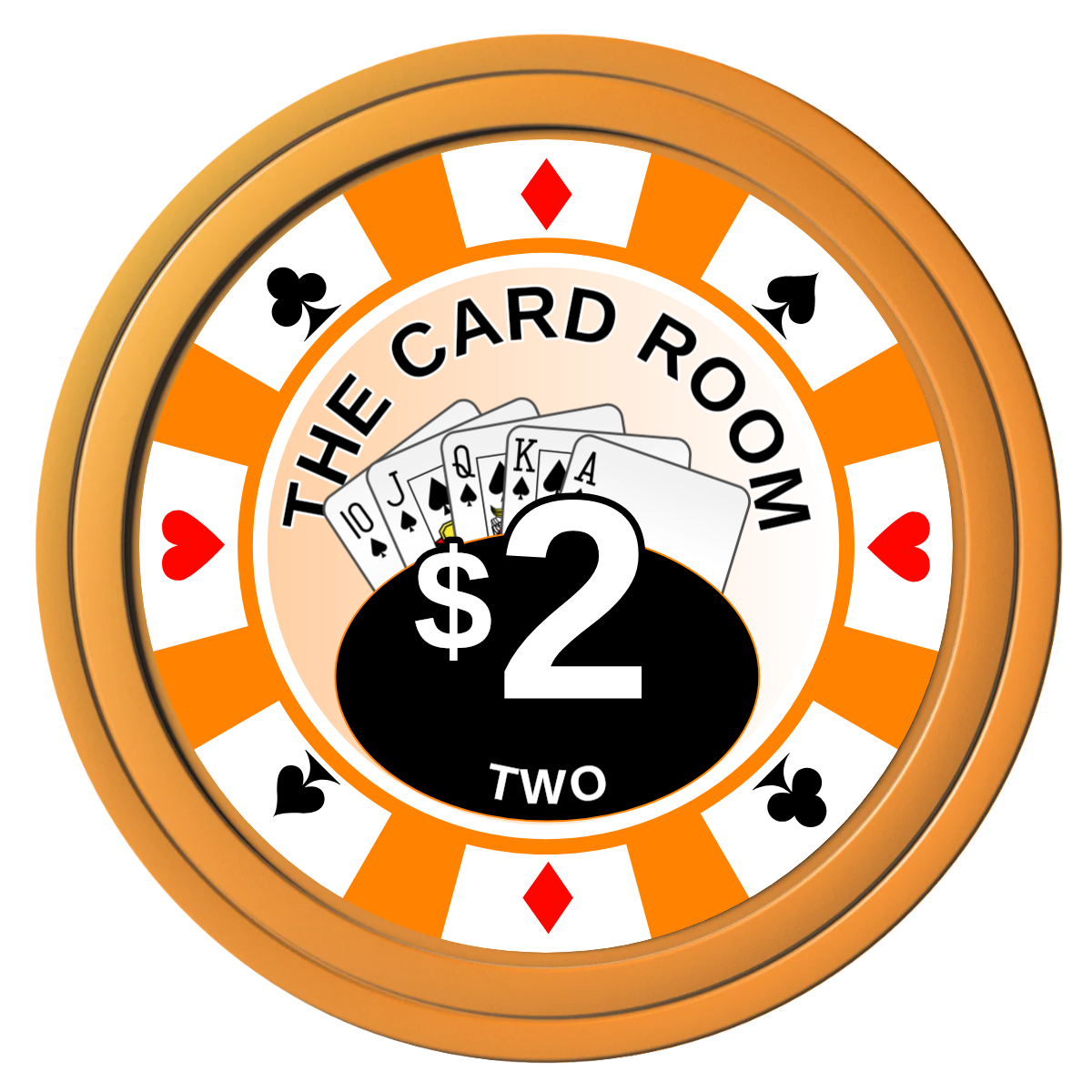 A Suitable Design Composite Poker Chips - Orange / Solid - Front